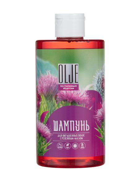 OLJE Натуральный шампунь для окрашенных волос с репейным маслом для поврежденных волос 450 мл в Вологде
