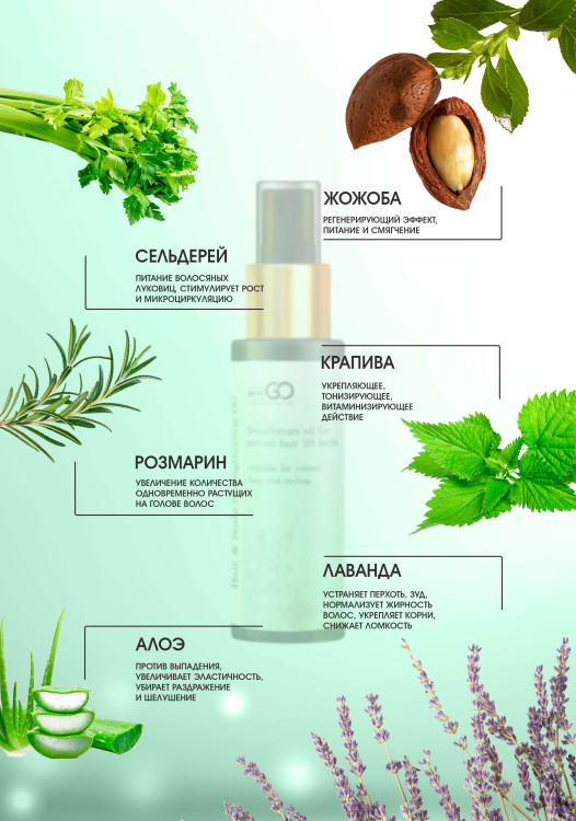 Натуральное масло для волос NovaNature oil for revival hair 30 herbs Dctr.Go Healing Systems 110 мл в Вологде